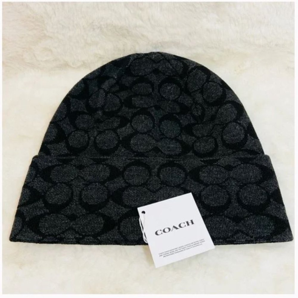 Coach Signature Knit Beanie Cap